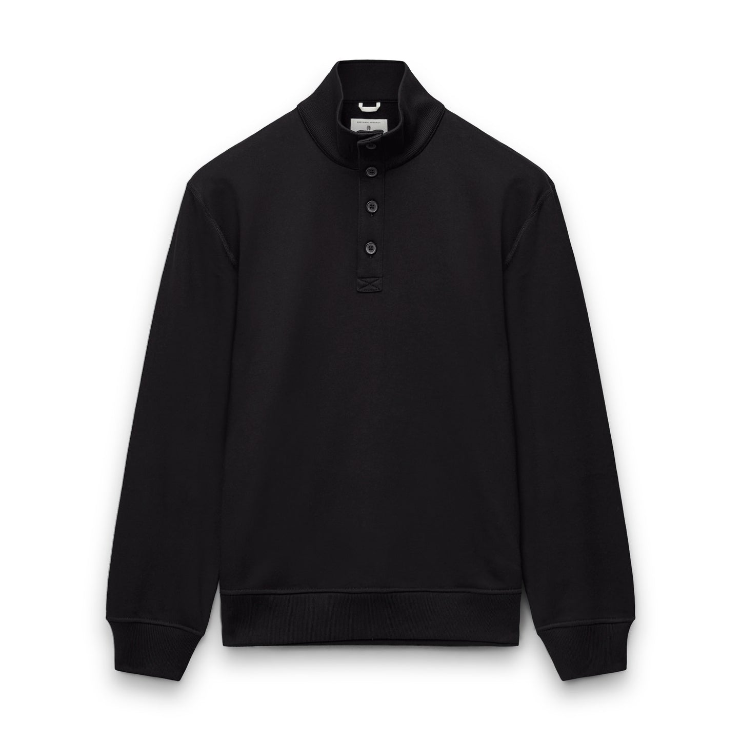 Midweight Terry Standard Button Mockneck
