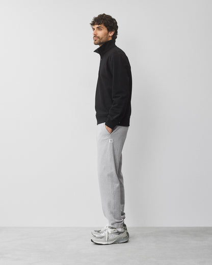 Midweight Terry Standard Button Mockneck