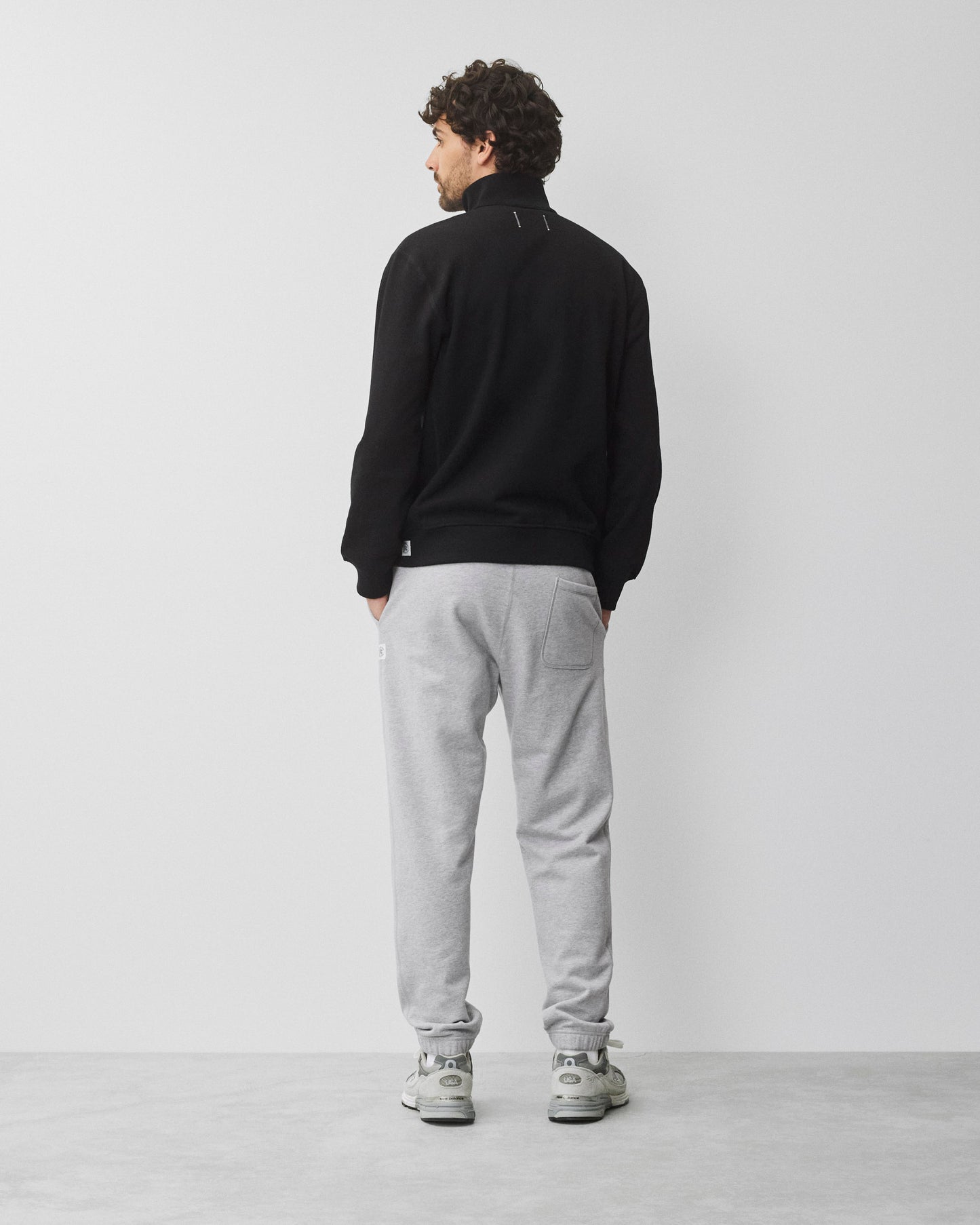 Midweight Terry Standard Button Mockneck