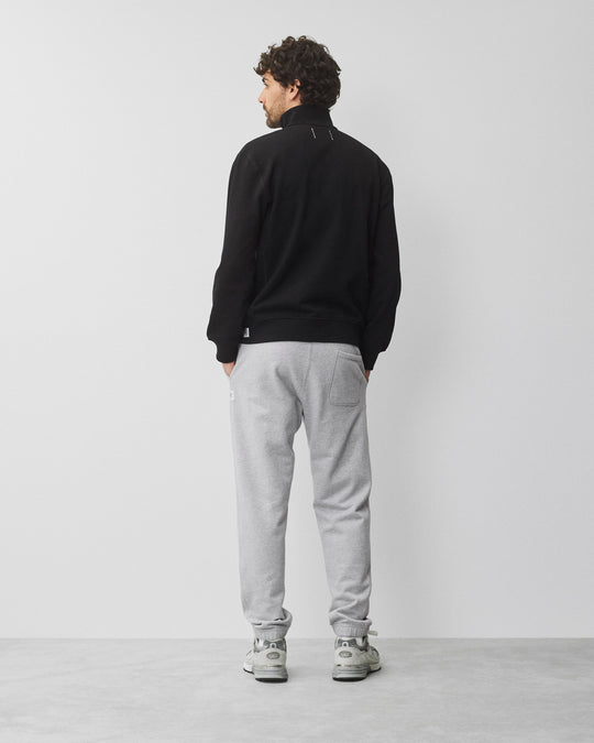 Midweight Terry Standard Button Mockneck