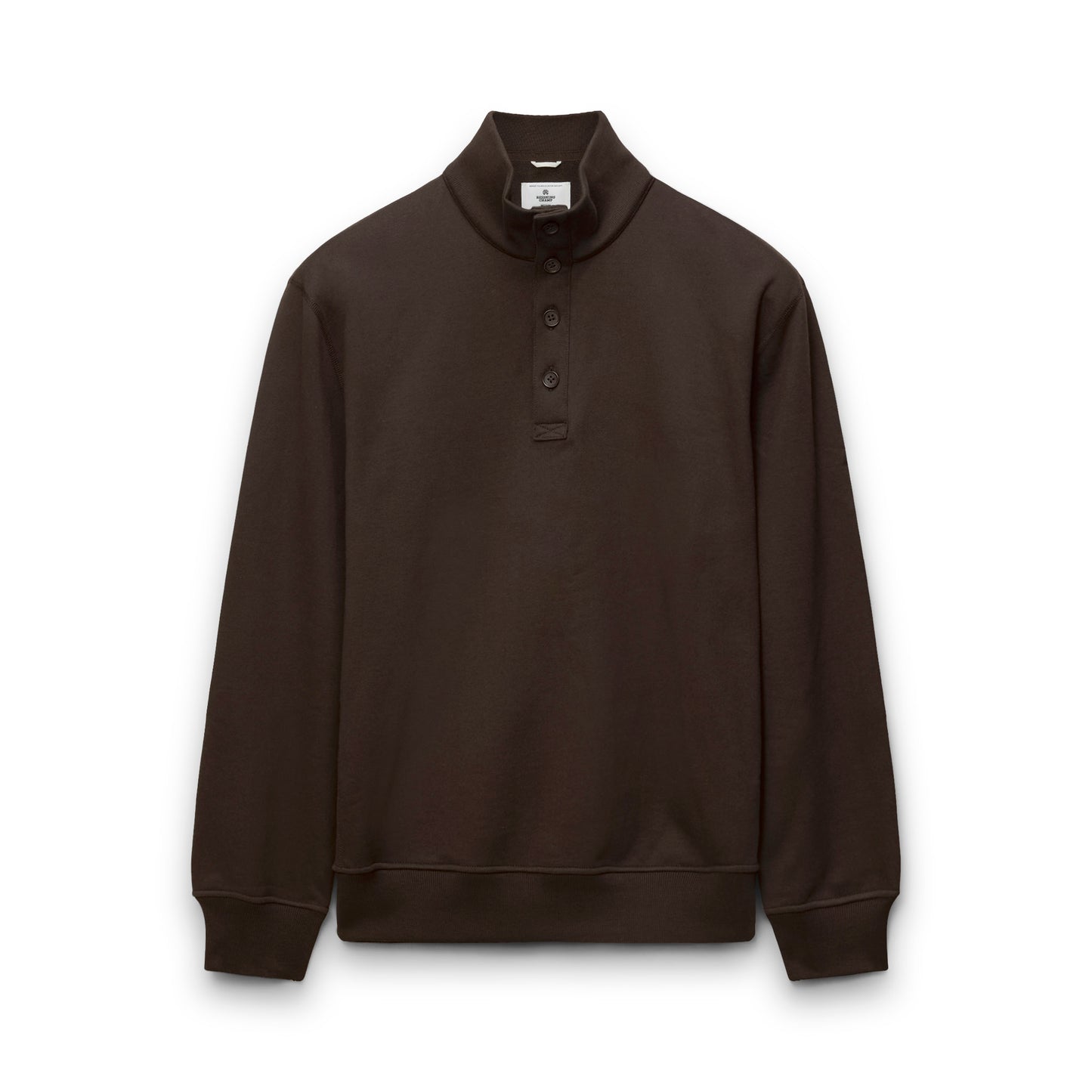 Midweight Terry Standard Button Mockneck