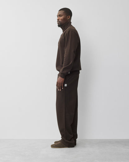 Midweight Terry Standard Button Mockneck