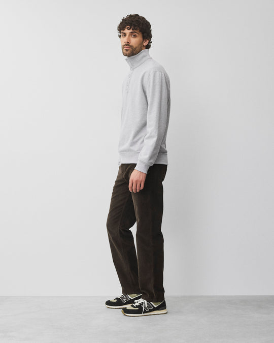Midweight Terry Standard Button Mockneck