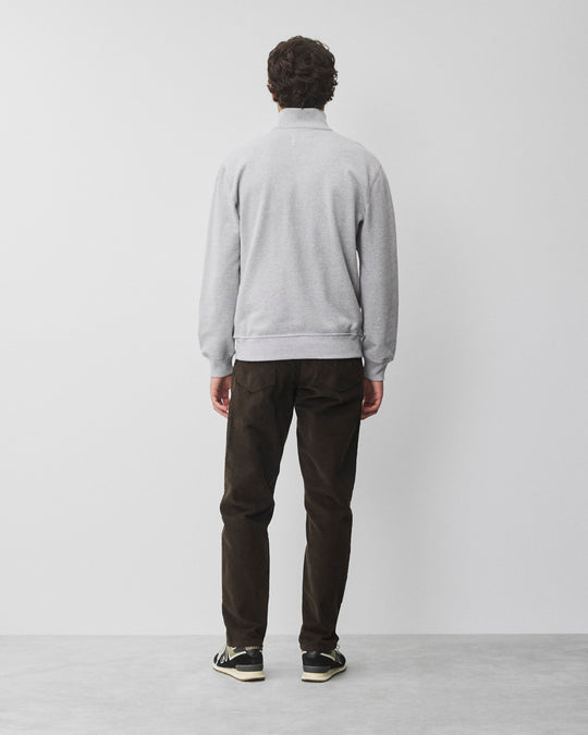 Midweight Terry Standard Button Mockneck