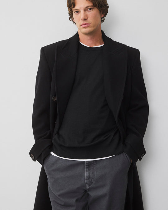 Melton Twill Officer Double Breasted Coat