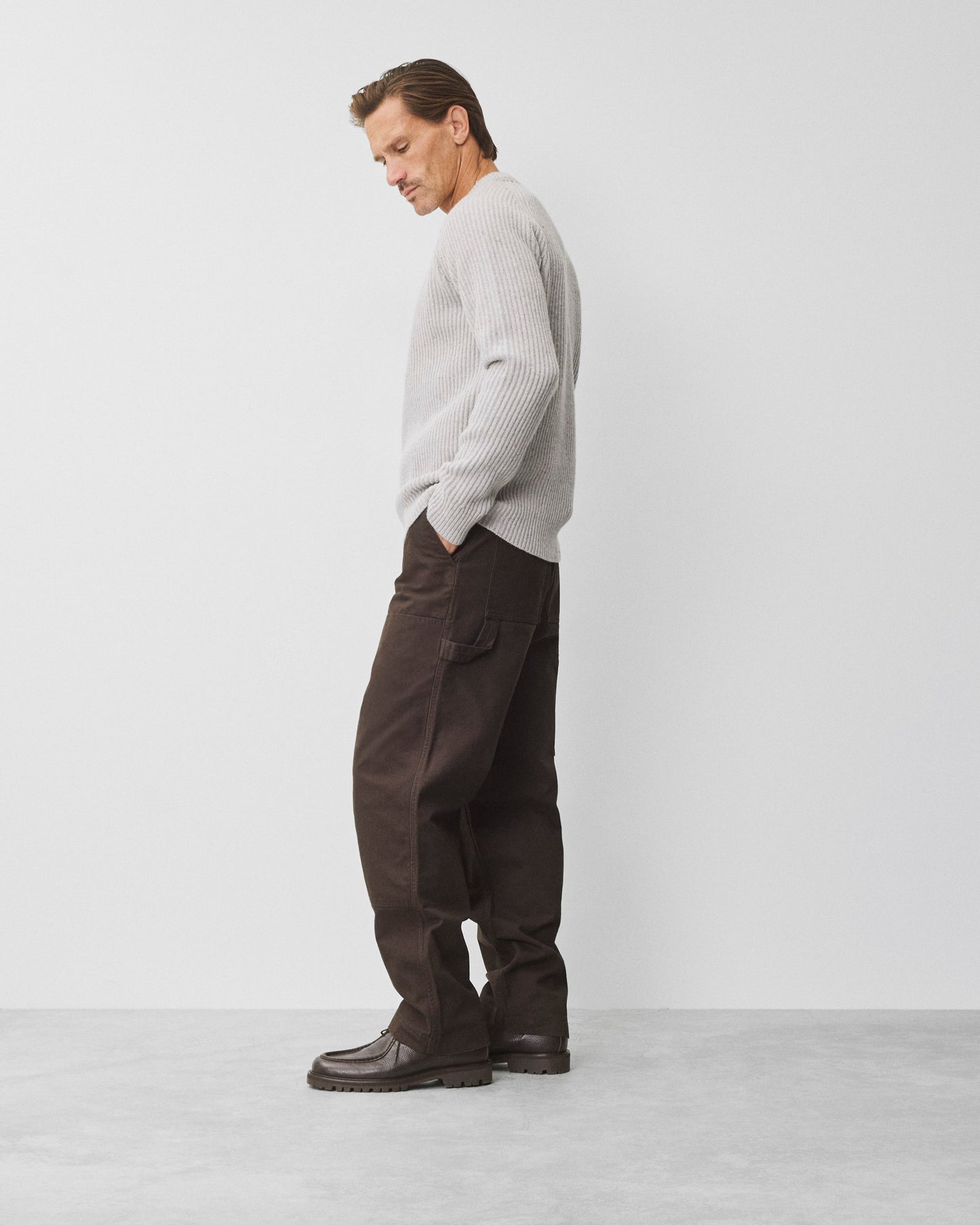 Cotton Canvas Relaxed Double Knee Pant