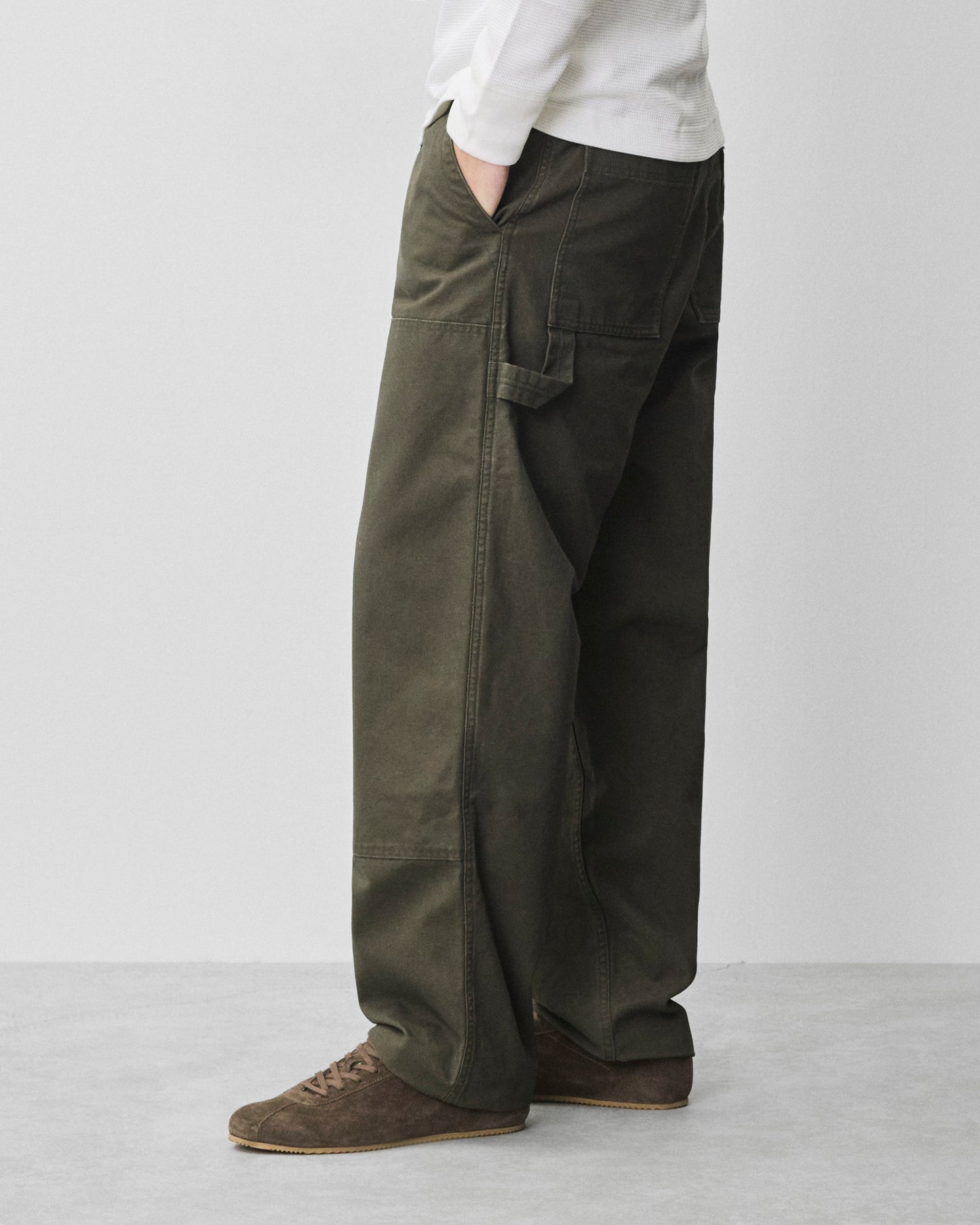 Cotton Canvas Relaxed Double Knee Pant