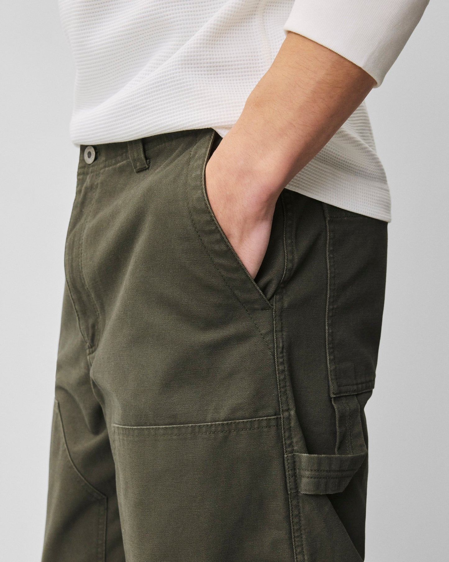 Cotton Canvas Relaxed Double Knee Pant