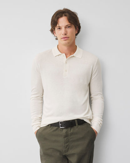Silk Cashmere Longsleeve Polo