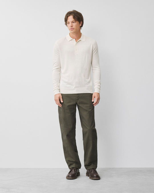 Silk Cashmere Longsleeve Polo