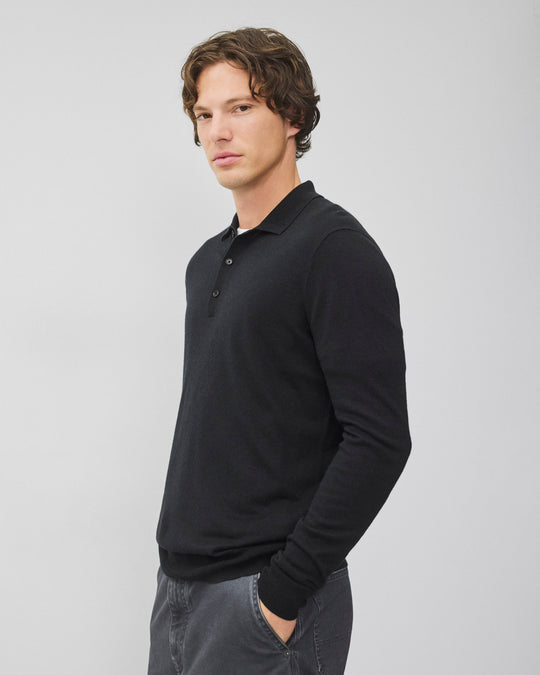 Silk Cashmere Longsleeve Polo