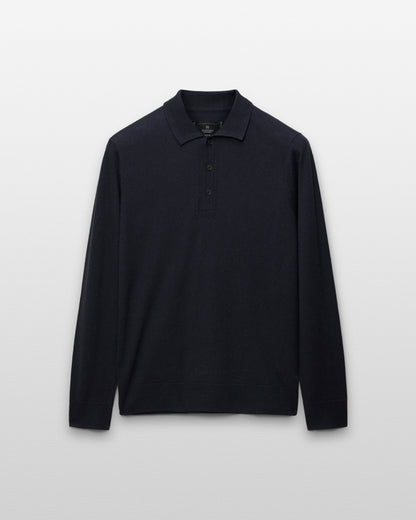 Silk Cashmere Longsleeve Polo