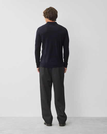 Silk Cashmere Longsleeve Polo