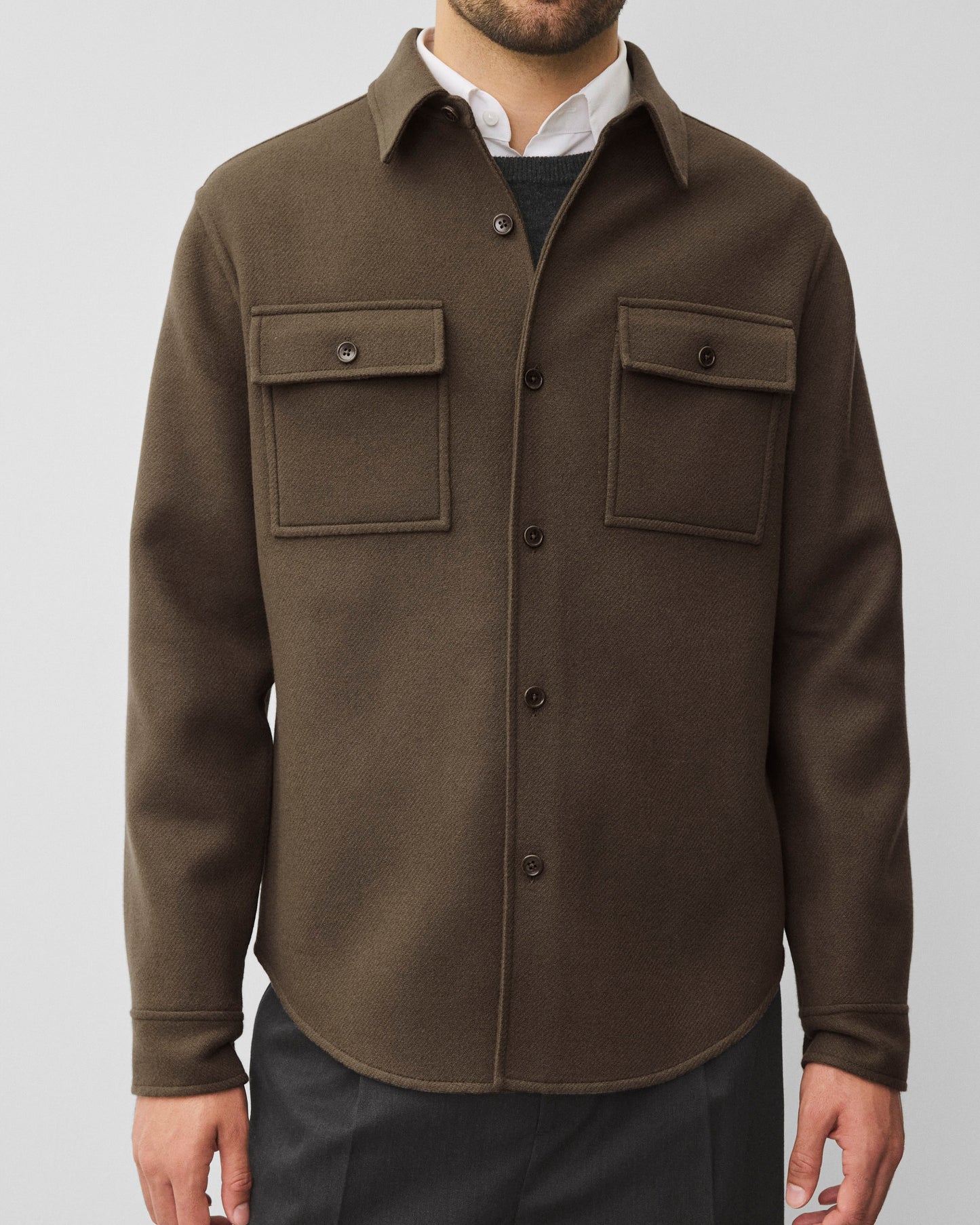 Double Face Wool Concourse Standard Overshirt