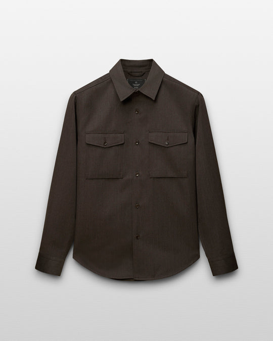Wool Gabardine Concourse Standard Overshirt