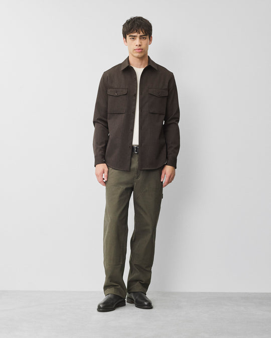 Wool Gabardine Concourse Standard Overshirt