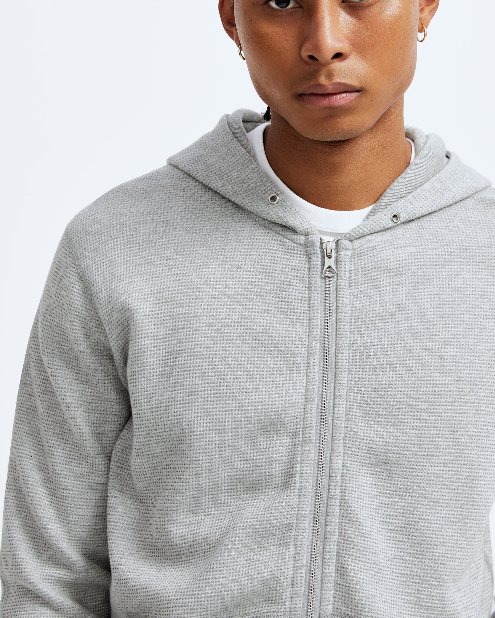 Grey wool hoodie deals