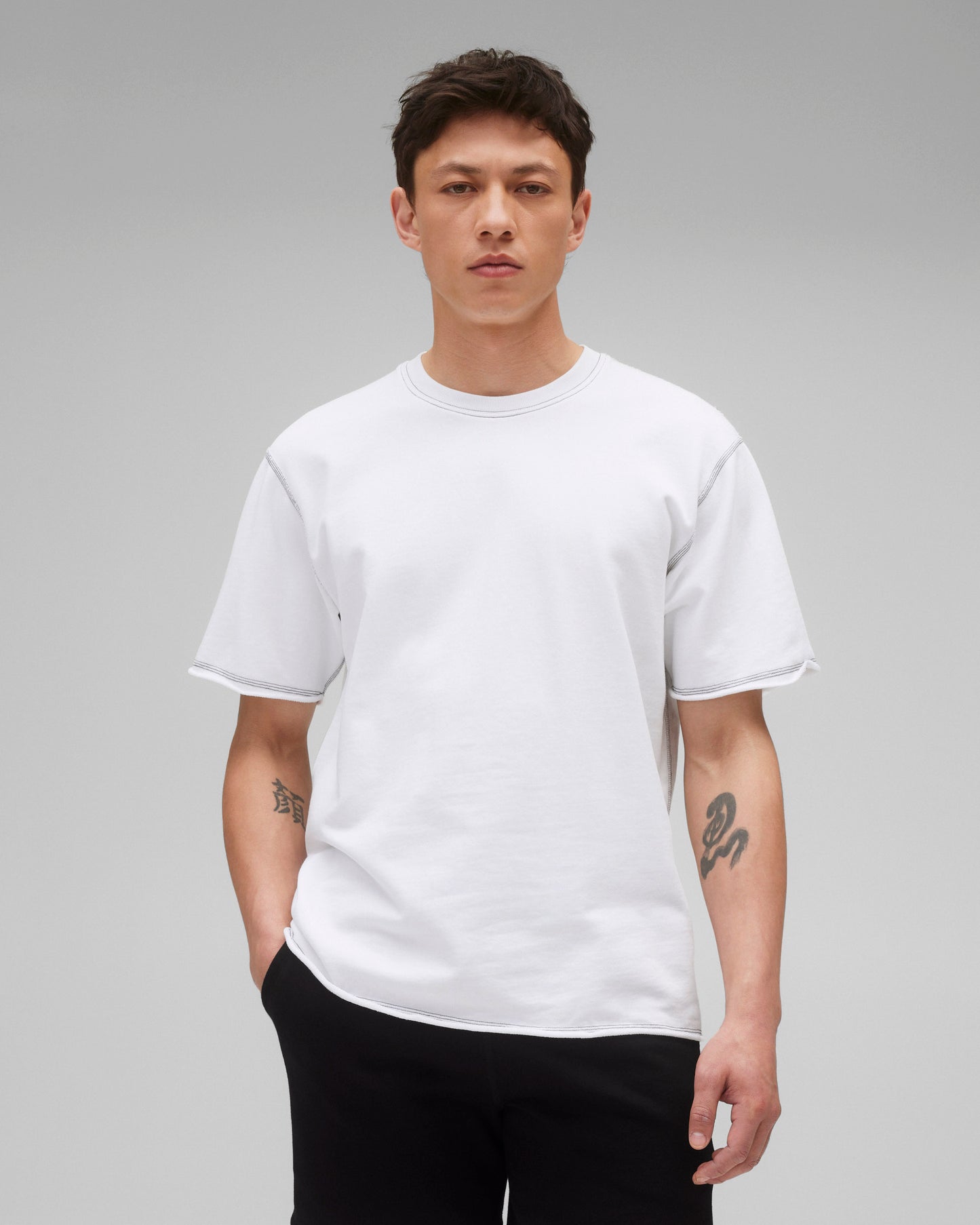 Lightweight Terry Cut-Off Relaxed T-Shirt