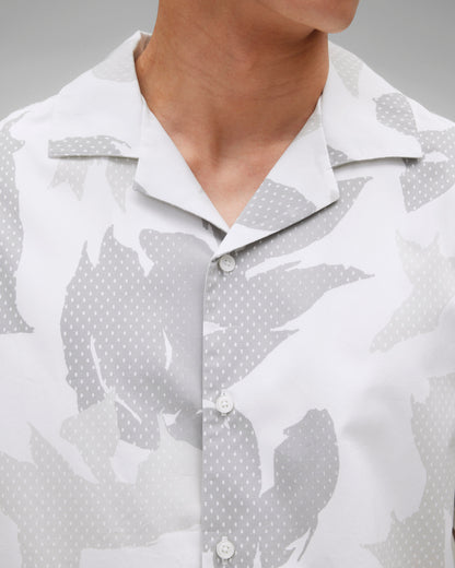 Cotton Poplin Botanical Relaxed Camp Shirt