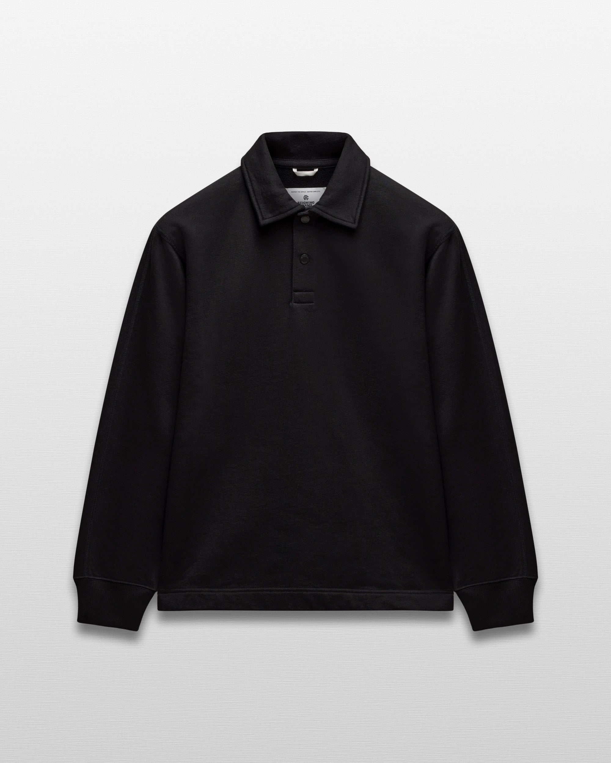 トップス Belvet rugby shirt Black M Men's Heavyweight Rugby Jersey | Phantom Black Cotton – STR/KE
