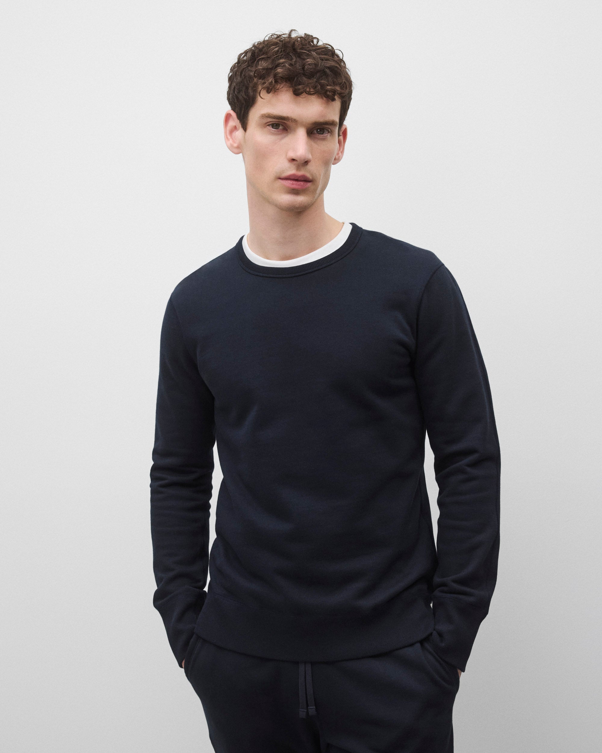 新品 REIGNING CHAMP スウェットカットソー NAVY Midweight Terry Slim Crewneck | Reigning Champ