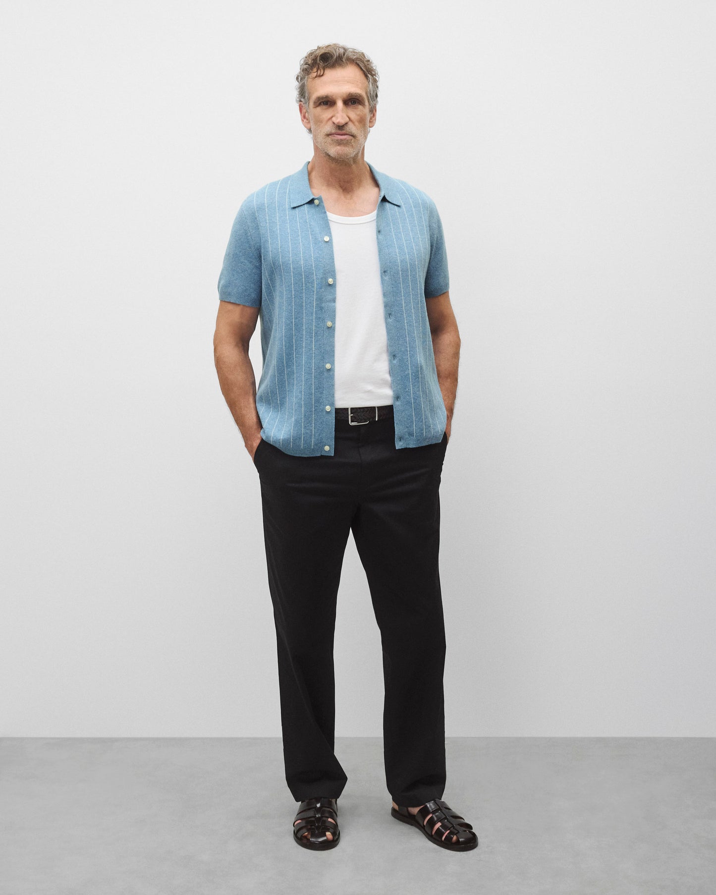 Cotton Linen Stripe Piazza Shirt