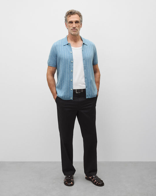 Cotton Linen Stripe Piazza Shirt