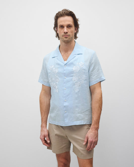 Linen Floral Standard Camp Shirt